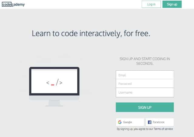 Codecademy - eine von dreien vorgestellten websites zum programmieren lernen