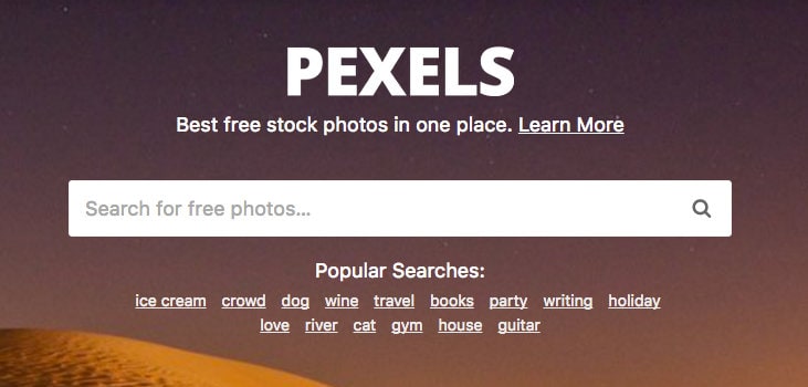 Pexels ist ein weiterer Anbieter von lizenzfreien Fotos