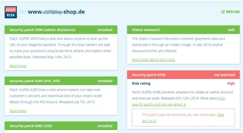 unsichere online shops beispiel