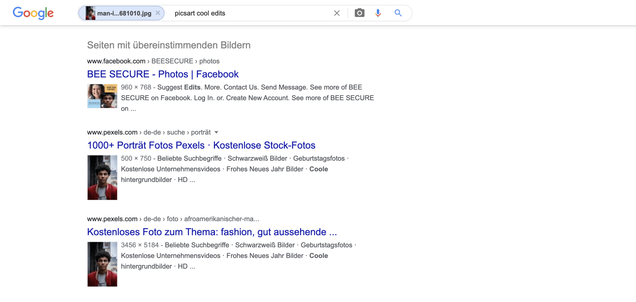 Suche ich nach diesem vermeintlichen Profilbild, sehe ich schnell, dass es sich hierbei um ein Stockfoto handelt, das jeder verwenden kann (Quelle: Screenshot google.com)