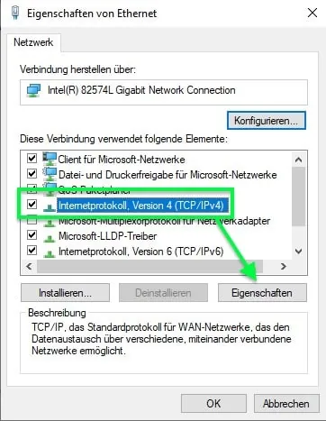 Protokolle der Netzwerkverbindung anpassen
