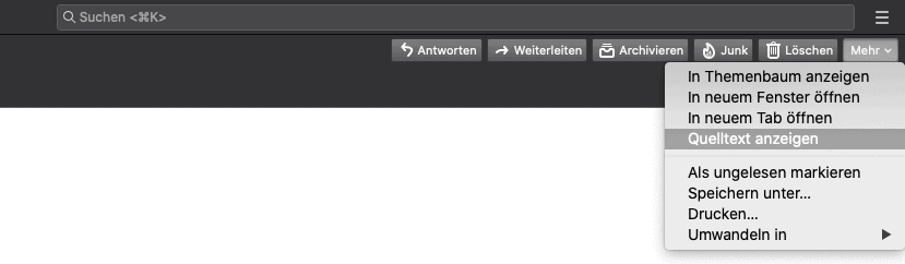 E-Mail Header anzeigen