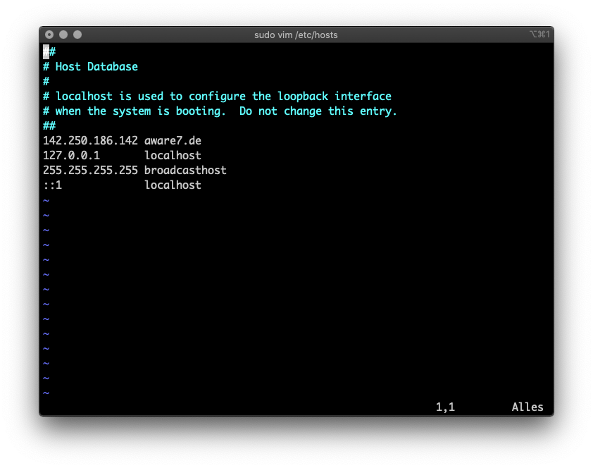 manipulierter DNS-Eintrag