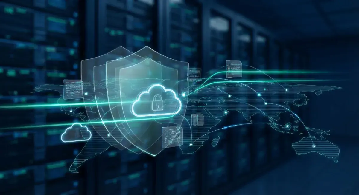 Shadow IT entdecken und kontrollieren: Ein Leitfaden für IT-Sicherheitsteams - Illustration zu Cloud-Sicherheit und verschluesselter Datenuebertragung